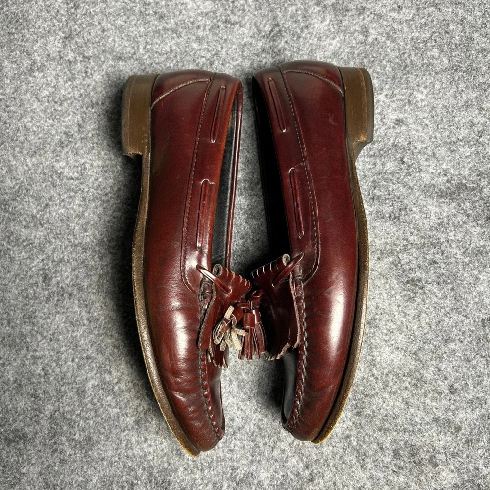 Florsheim Imperial Burgundy Leather Kiltie Tassel Loafers Mens Size 8.5 D